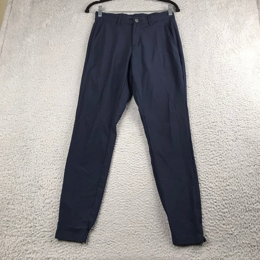 Primo Golf Pants Mens 28 (28x29) Navy Tapered Ankle Zip Performance Trousers